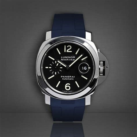 panerai dark blue rubber strap|rubber strap for panerai 44mm.